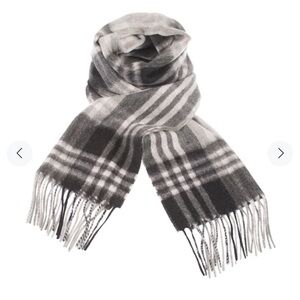 Edingburgh Cashmere  Black and White Tartan Women's- Men's Unisex Scarf  New